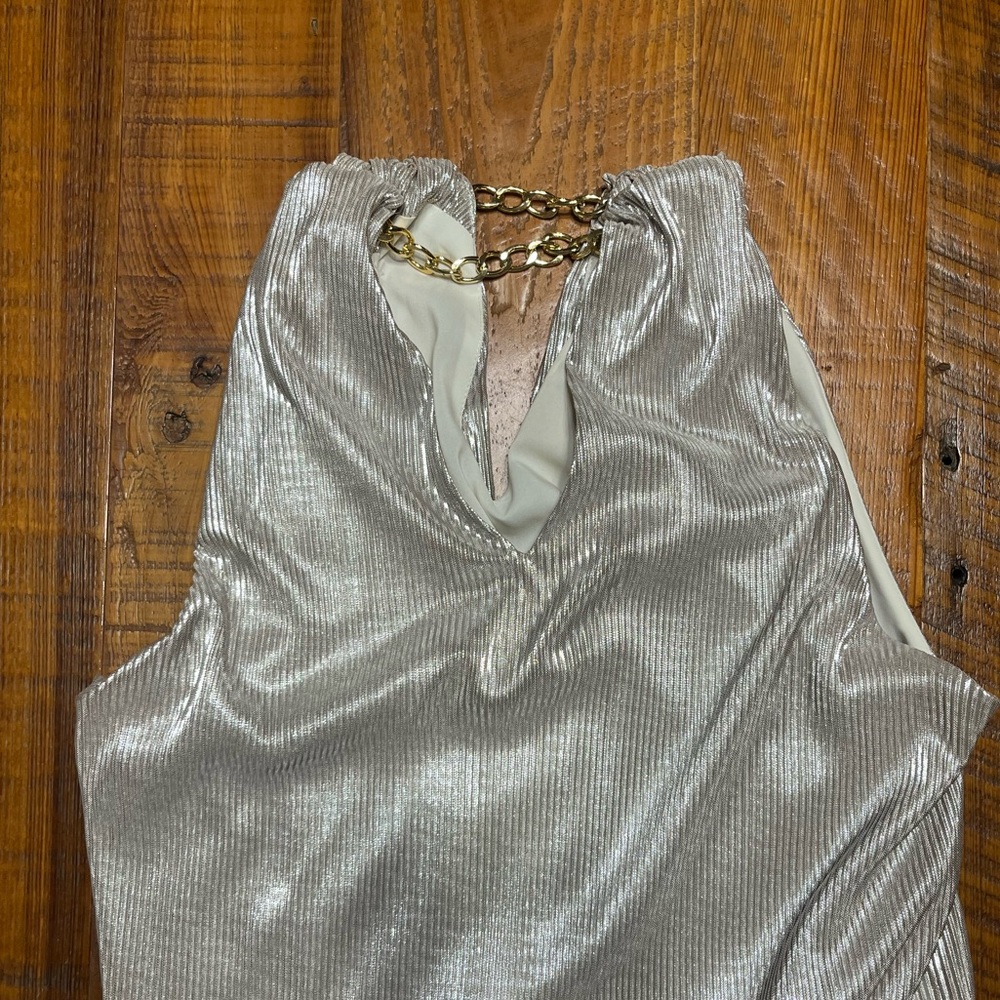 Babaton Aritzia Avalon Silver Dress Size Small - Picture 10 of 17